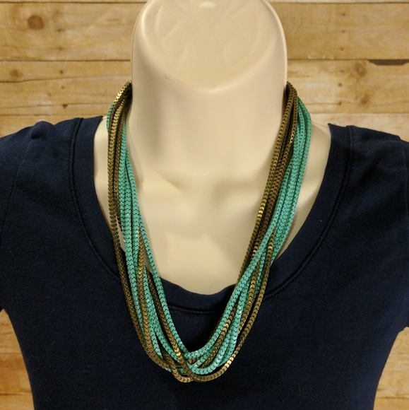 Fun Boutique Turquoise/ Brass Necklace - Picture 4 of 4